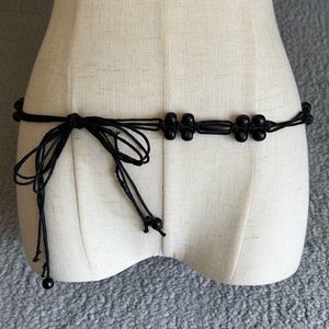 Elegant Black Beaded Women's Belt